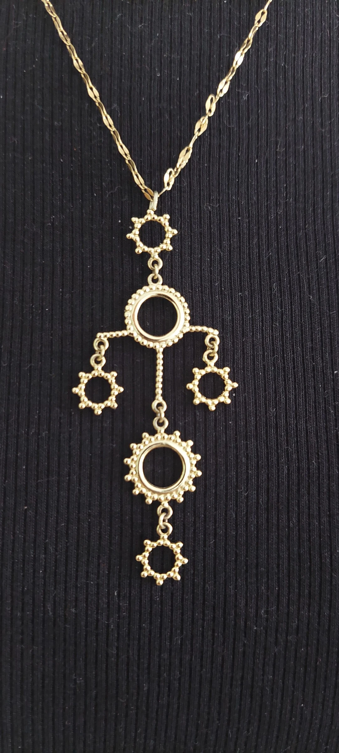 Gouden gewrichtige geometrische ketting - Boheemse / Art Deco stijl – photo 2